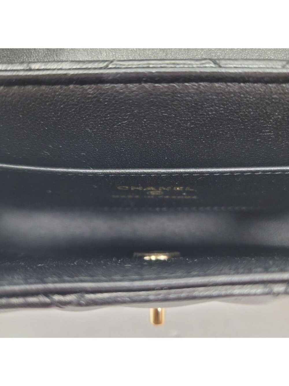 Chanel 25S Classic Flap Bag Black Lambskin With Gold-Tone Chain & Logo France - Picture 6 of 11